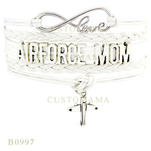 (10 PCS/Lot)Infinity Love Airforce Mom Aircraft Charm Bracelets For Women M
