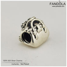 Genuine 925 Sterling Silver Charms Solid Cute Handbag Charms CZ DIY Charms