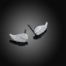 GAGAFEEL Pure 925 Silver Angel Wings Stud Earrings For Women Full CZ Cryata