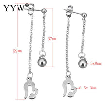 YYW Women Lover Mom Gifts Long Chain Stainless Steel Split Heart Drop Dangl