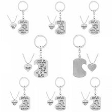 1 Set Families Series Necklace Keychain Girl's Stolen Heart Keyring Key Hol