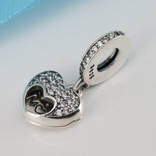 Authentic 925 Sterling Silve Bead Love My Mum Hanging Charm With Crystal He