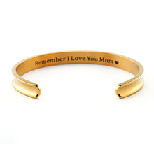 2017 New Stainless Steel Letter Bracelet " Remember I Love You Mom " Cuff B