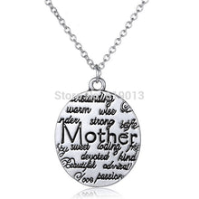 Sliver Plated Chains Necklaces Tag Mom Pendant Necklaces for Women Mother N