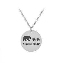 Sweet Family Mama Bear/Baby Bear Necklace Black Enamel Charm For Mom Gift f