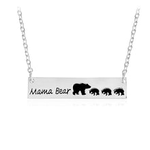 Animals Necklace Rectangular Gold & Silver MaMa Bear Fashion Family Pendant