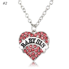 Rhinestone Family Members Crystal Love Heart Pendant Fashion Letter Mom Dau