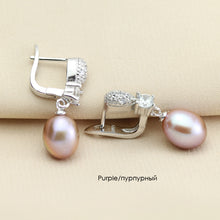 YouNoble real 925 silver earring with pearls for women,drop freshwater pear