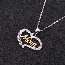 Unique Design 100% Real 925 Sterling Silver Heart Gold Mom Pendant Necklace