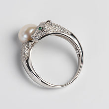 Real freshwater pearl rings cultured double pearl rings silver 925 for wome