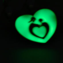 Heart Love Pendants Necklace Glow in the Dark Glowing Mom and Kid Pendent C