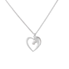 Jisensp Fashion Jewelry Accessory Horse in Heart Necklace for Women Mom Gif