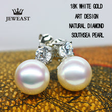 18k Pure Gold Japan Akoya Pearl Earring Seawater Pearls Solid 8mm Beads Rou