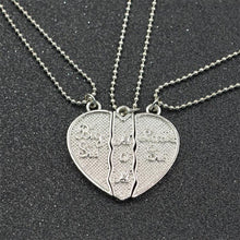 3pcs/set Pendant Necklace Engarved "Big Sis MOM Little Sis" Love Heart Pend