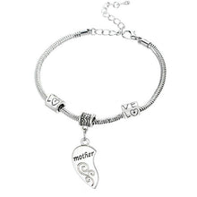 2Pcs Mother Daughter Broken Heart Bracelet Bangle Party Gifts Mom Women Gir