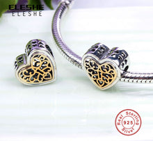 ELESHE Original Real 925 Sterling Silver Charms Fit Pandora Bracelet With C
