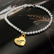 New Arrival Fashion Handmade Copper Beads Silver Gold Color Heart Love Mom