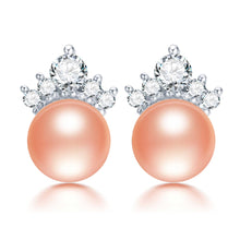 HENGSHENG 8 9mm Cultured Freshwater Pearl Earrings, Fine Jewelry Stud Earri