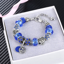 Fashion Jewelry Charm Bracelets & Bangles Blue Crystal Charm Bracelet for W