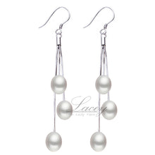 Freshwater 925 silver earrings for women,natural pearl earrings real long p