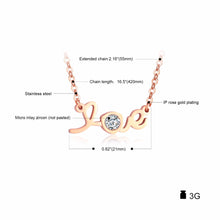 Romantic Crystal Heart Love Necklace Wife Gift Mom Best Friend Initial Chok