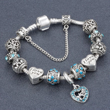 SPINNER Mom dangle heart charm bracelet women fit snake chain brand bracele