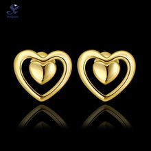 couples jewelry heart love design studs earring kids jacklets cz Pure Gold