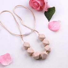 Geometric Food Grade Silicone Bead Teething Necklace Rainbow Plastic Teethe