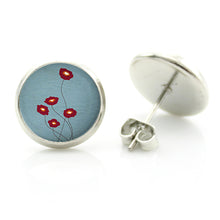TAFREE exquisite handmade Poppy Flower women charms stud earrings fashion s