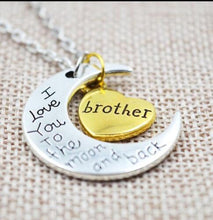 Mother's Day Gift Moon and Heart Lettering Necklace for Grandma MOM Daughte