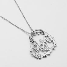 Eudora 925 Sterling Silver Zirconia Sweet Heart MOM Necklaces&Pendants Chai