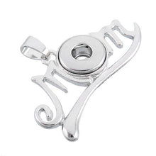 LASPERAL 1PC Snap Pendant Fit Snap Mini Button Letter MOM Hollow 2.7x3.9cm