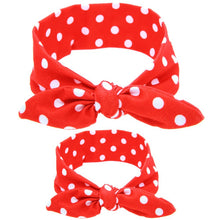 2Pc/Set DIY Mom Mother & Baby Girl Rabbit Ears Headband Plaid Bow Hairband