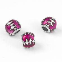 Free Shipping Pink Enamel MOM DAD and Chidren Family Silver Alloy Bead Fit