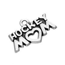 50PCS New Silver Hockey Mom Dangle Charms Jewelry DIY Findings Fit Bracelet