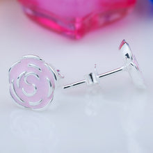 GAGAFEEL 925 Sterling Silver Stud Pending Pink Flower Pending Earrings For
