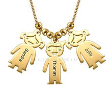 Mom Jewelry   Mother's Necklace with Engraved Children Charms   Ro Personal