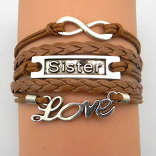 2016 Handmade Antique Silver Infinity Love Mom Grandma Sister Letters Heart