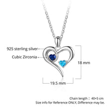 Personalized 925 Sterling Silver 2 Birthstone Necklace Pendants Engraved He