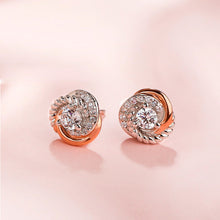 SA SILVERAGE 925 Sterling Silver Stud Earrings Love Cubic Zirconia Classic