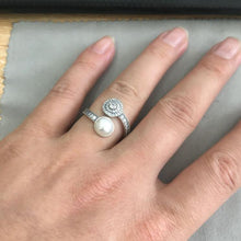 2017Mother's Day Compatible ring925 Sterling Silver Jewelry Round Pearl Rin