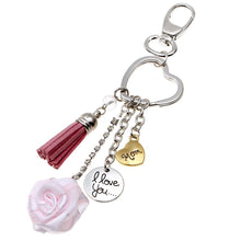 Tassel Love Heart Keychain Mom Charm Keychain Rose Pendant Keychain Moon Ke