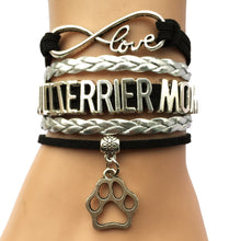 Drop Shipping  Infinity Love BullTerrier Mom  Bracelet  Custom Black with S