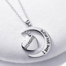 New Romantic Heart Necklace Goddaughter I Love You More Letter Pendant Moon