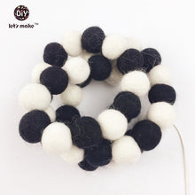 Let's Make Felt Ball Wool Black Match White 30pcs 20mm DIY Craft Nursing Ne