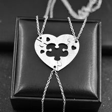 Simple Heart Shape Puzzle Necklace Three Piece Sets Best Friend Mom&Daughte