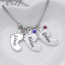Baby Feet Necklace New Arrival Birthstone Necklace Custom Any Names Best B