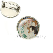Wholesale Mothers Day brooch pins Love Mom art pture glass cabochon silver