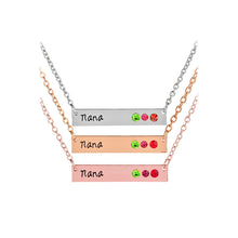 Birthstone Horizontal Bar Necklace Valentines Day Gifts For Wife Handstampe
