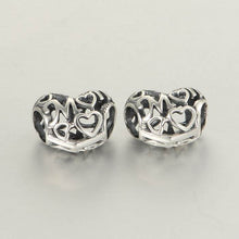 Openwork Heart Mom Charms Beads 925 Sterling Silver Jewelry Fits Pandora St